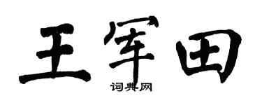 翁闓運王軍田楷書個性簽名怎么寫