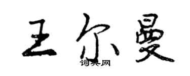 曾慶福王爾曼行書個性簽名怎么寫