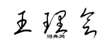 梁錦英王理會草書個性簽名怎么寫