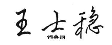 駱恆光王士穩行書個性簽名怎么寫