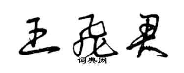 曾慶福王飛君草書個性簽名怎么寫