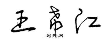 曾慶福王希江草書個性簽名怎么寫