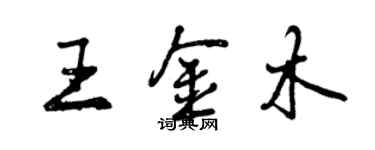 曾慶福王金木行書個性簽名怎么寫