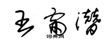 朱錫榮王雷潛草書個性簽名怎么寫