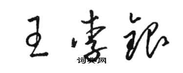 駱恆光王李銀草書個性簽名怎么寫