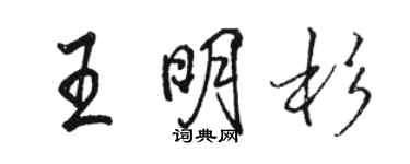 駱恆光王明杉行書個性簽名怎么寫