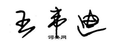 朱錫榮王韋迪草書個性簽名怎么寫