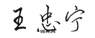 駱恆光王忠寧行書個性簽名怎么寫