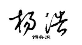 梁錦英楊浩草書個性簽名怎么寫