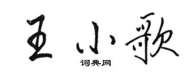 駱恆光王小歌行書個性簽名怎么寫