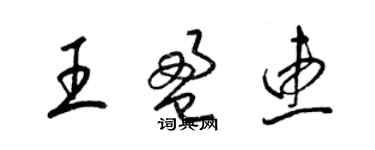 梁錦英王盈惠草書個性簽名怎么寫