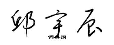 梁錦英邱宇辰草書個性簽名怎么寫