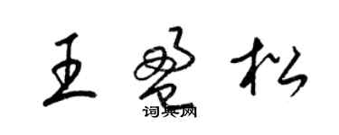 梁錦英王盈松草書個性簽名怎么寫