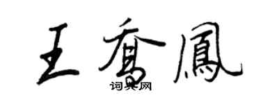 王正良王喬鳳行書個性簽名怎么寫