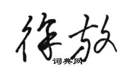 駱恆光徐放草書個性簽名怎么寫
