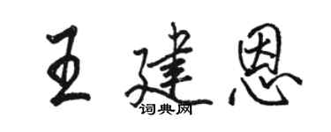 駱恆光王建恩行書個性簽名怎么寫