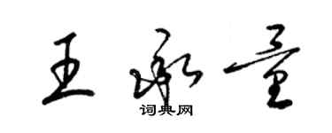 梁錦英王承量草書個性簽名怎么寫