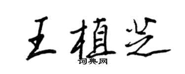 王正良王植芝行書個性簽名怎么寫