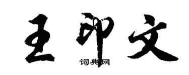 胡問遂王印文行書個性簽名怎么寫