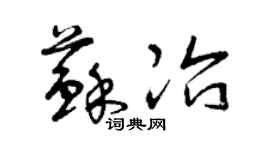 曾慶福蘇冶草書個性簽名怎么寫