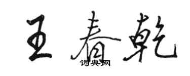 駱恆光王春乾行書個性簽名怎么寫