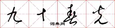 梁錦英九十春光草書怎么寫