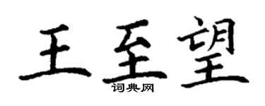 丁謙王至望楷書個性簽名怎么寫
