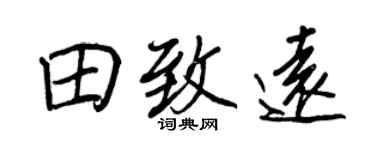 王正良田致遠行書個性簽名怎么寫