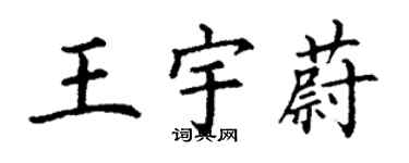 丁謙王宇蔚楷書個性簽名怎么寫
