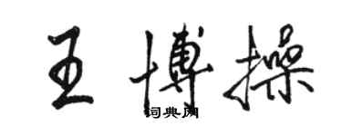 駱恆光王博操行書個性簽名怎么寫