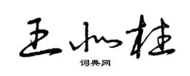 曾慶福王北柱草書個性簽名怎么寫