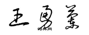 曾慶福王勇蘭草書個性簽名怎么寫