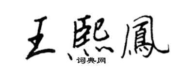 王正良王熙鳳行書個性簽名怎么寫