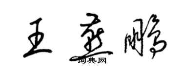 梁錦英王燕鵬草書個性簽名怎么寫