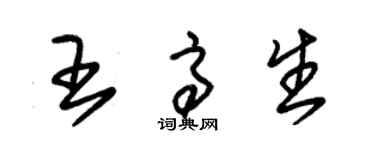 朱錫榮王高生草書個性簽名怎么寫