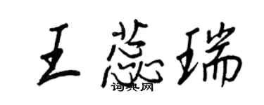 王正良王蕊瑞行書個性簽名怎么寫