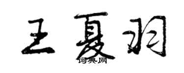 曾慶福王夏羽行書個性簽名怎么寫