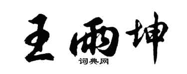 胡問遂王雨坤行書個性簽名怎么寫