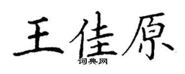 丁謙王佳原楷書個性簽名怎么寫