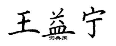 丁謙王益寧楷書個性簽名怎么寫