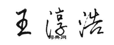 駱恆光王淳浩行書個性簽名怎么寫