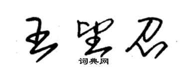 朱錫榮王望召草書個性簽名怎么寫