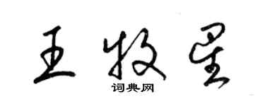 梁錦英王牧星草書個性簽名怎么寫