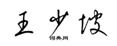 梁錦英王少坡草書個性簽名怎么寫