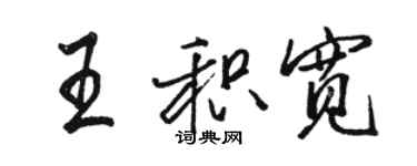 駱恆光王積寬行書個性簽名怎么寫