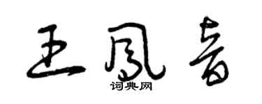曾慶福王鳳音草書個性簽名怎么寫