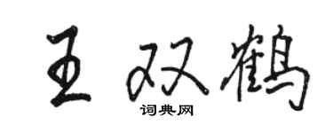 駱恆光王雙鶴行書個性簽名怎么寫