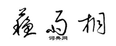 梁錦英蘇雨桐草書個性簽名怎么寫