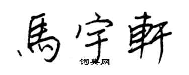 王正良馬宇軒行書個性簽名怎么寫