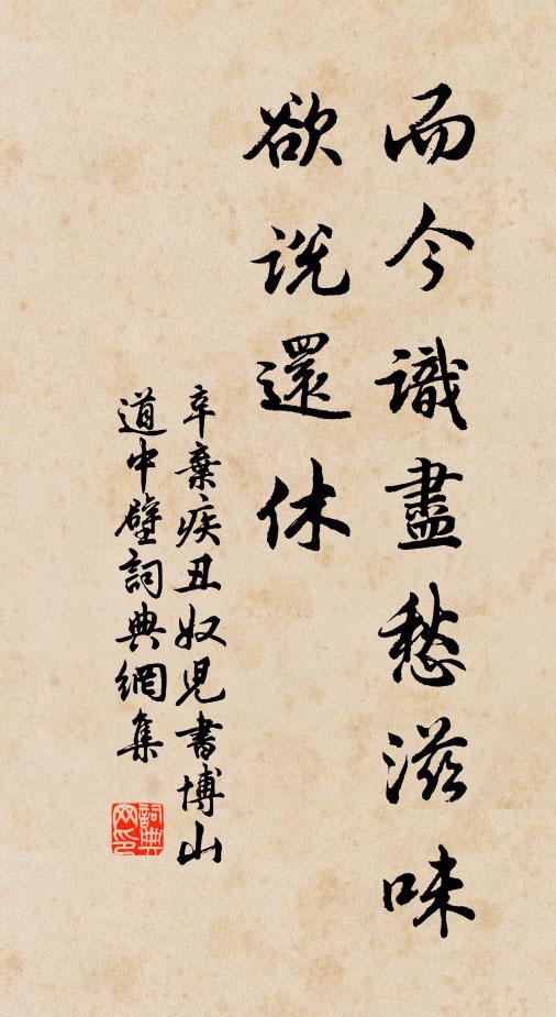 辛棄疾而今識盡愁滋味,欲說還休。書法作品欣賞
